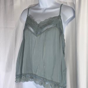 NWOT blue lace thin strap tank top cami boho
